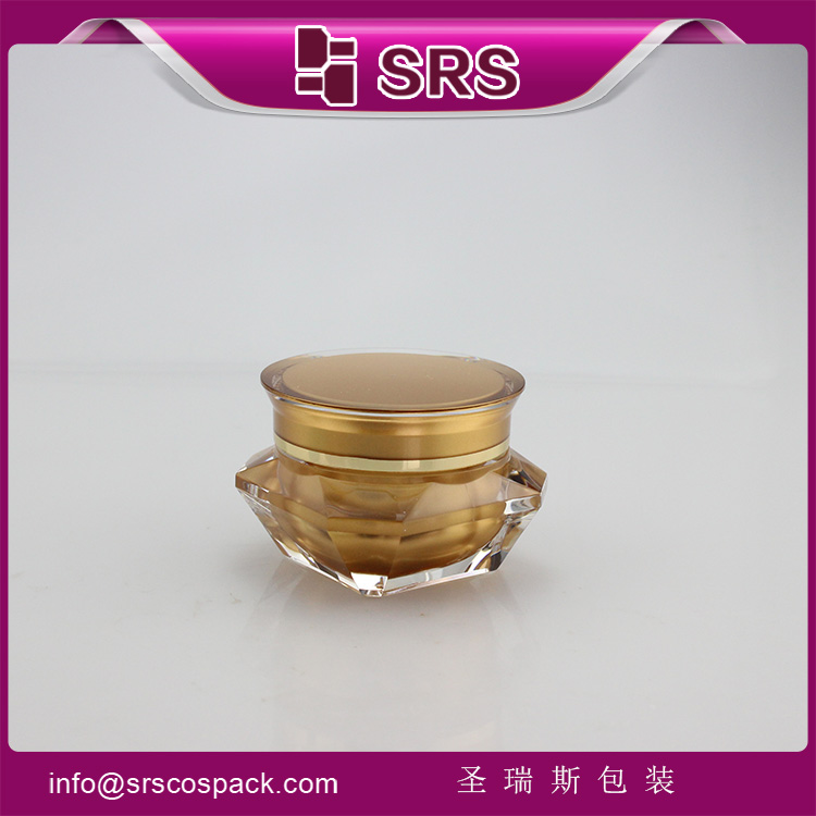 J060B diamond shape acrylic cream jar with double cap
